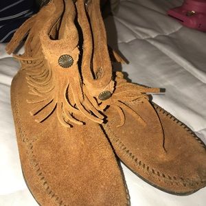Moccasins barley worn